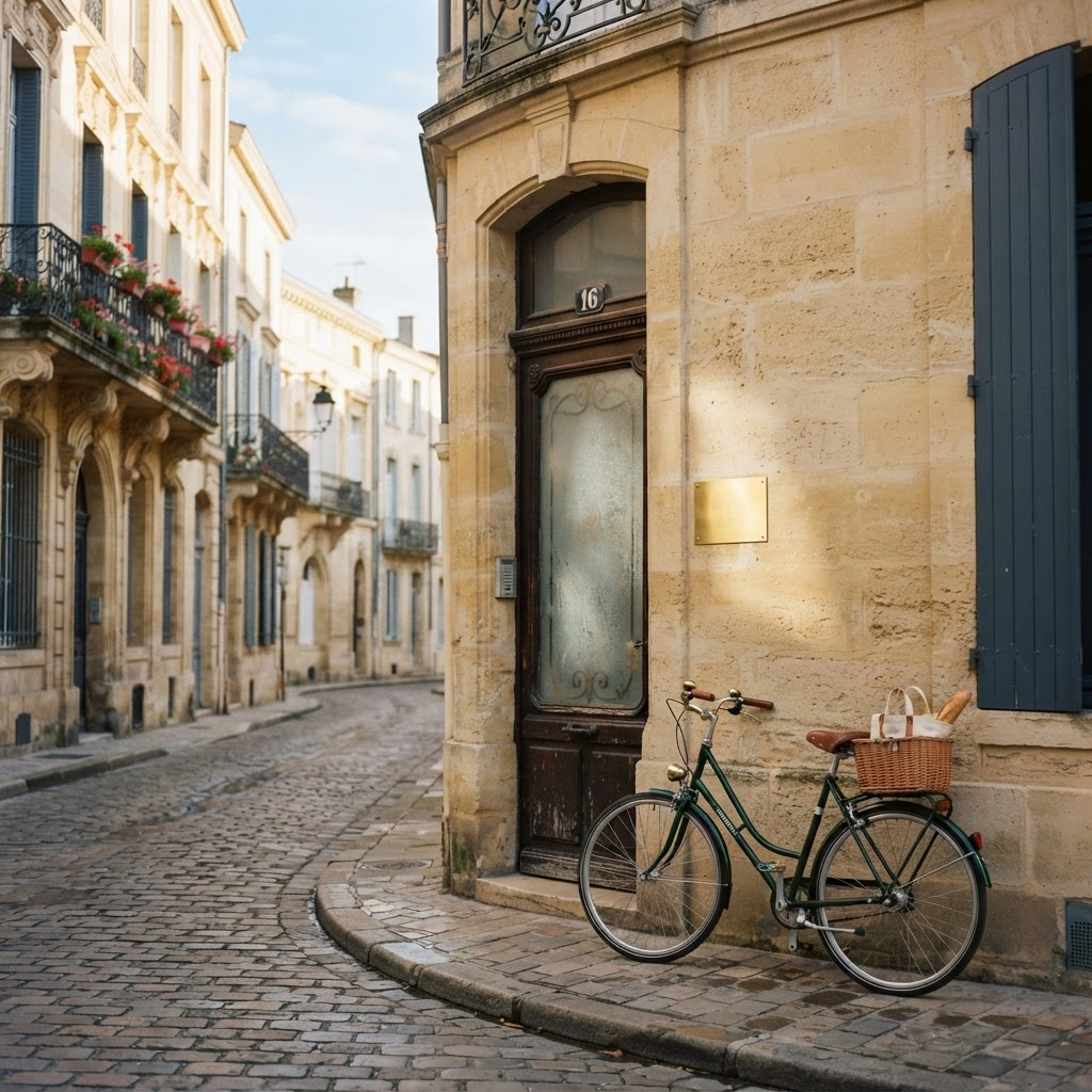 La porte discrète d'un cabinet dans une rue en pierre d'une ville de province française